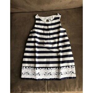 Janie and Jack Navy and White Striped Dress